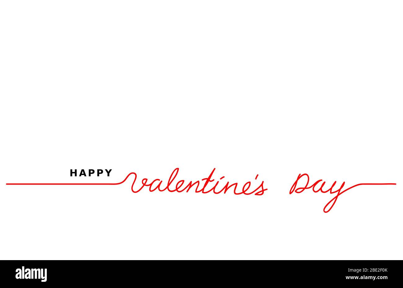 Happy Valentine s Tag minimal Vektor-Schriftzug Design. Eine, kontinuierliche Strichzeichnung, Hintergrund, Banner. Stock Vektor