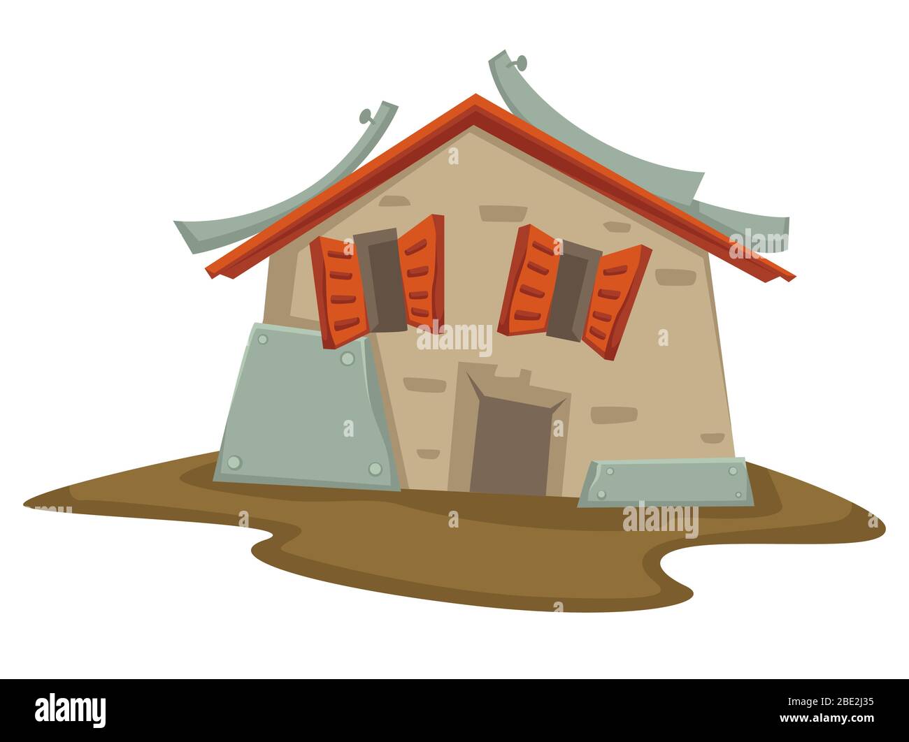 Verlassene Haus mit gealterten und verwitterten Look Vektor Stock Vektor