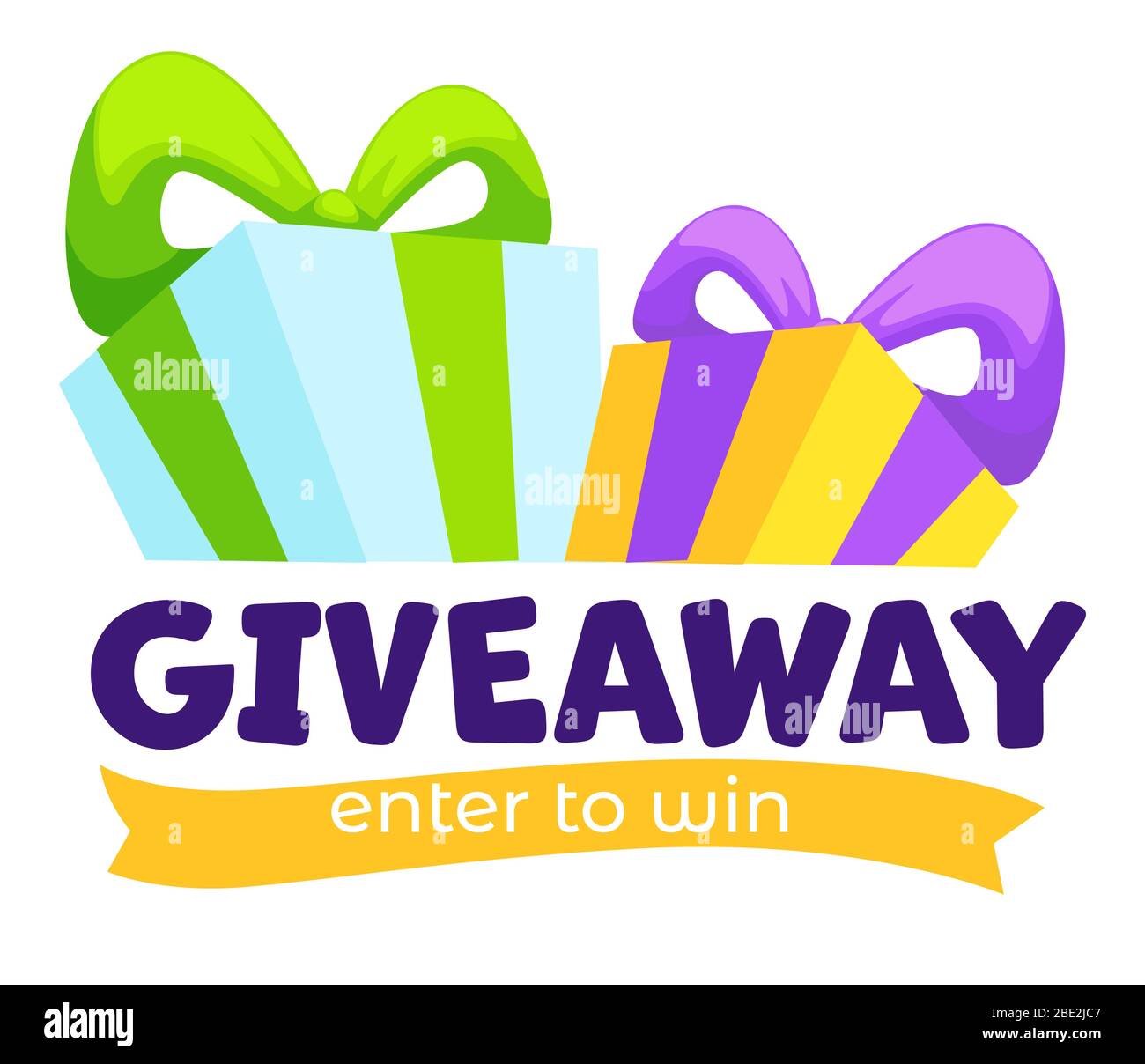 Giveaway Teilnahme zu gewinnen, Banner für Social Media Stock Vektor