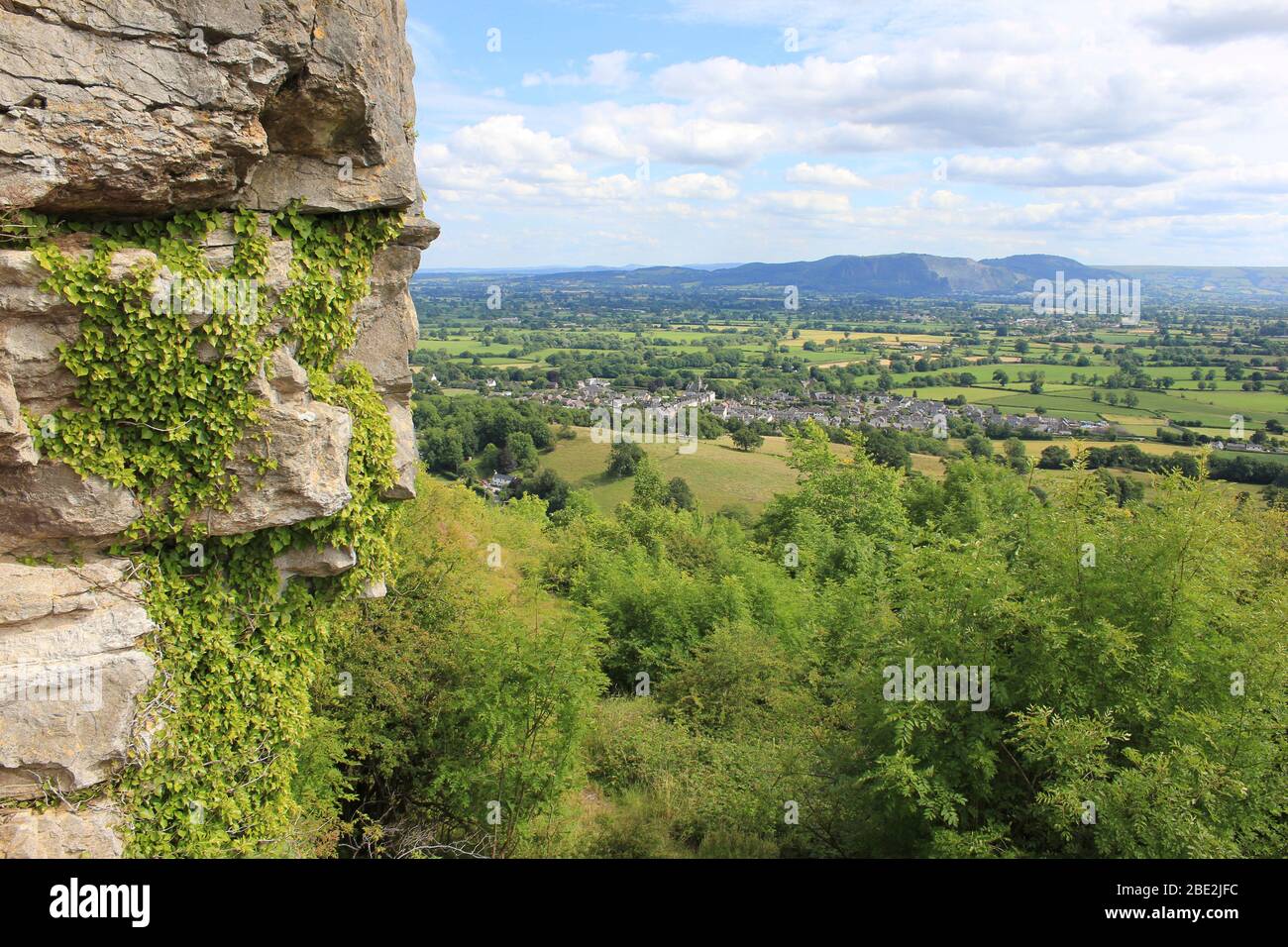 Blick von Llanymynech Rocks, früher abgebaut, ist dies jetzt ein Naturschutzgebiet gehört Shropshire / Montgomeryshire Wildlife Trusts Stockfoto
