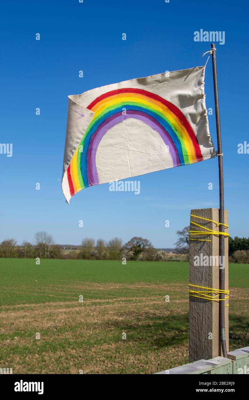 Hausgemachte Regenbogen-Flagge Stockfoto