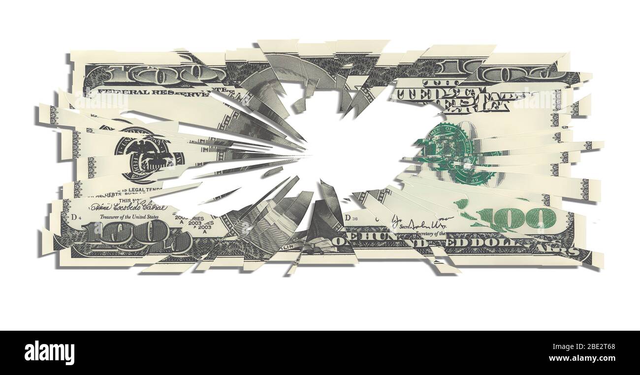 Ein Beispiel für eine 100 us-dollar Hinweis Stockfoto