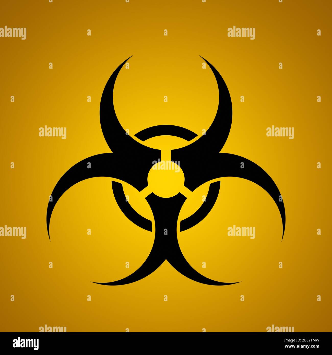 Abbildung eines typischen Symbols für biologische Gefahrenstoffe Stockfoto