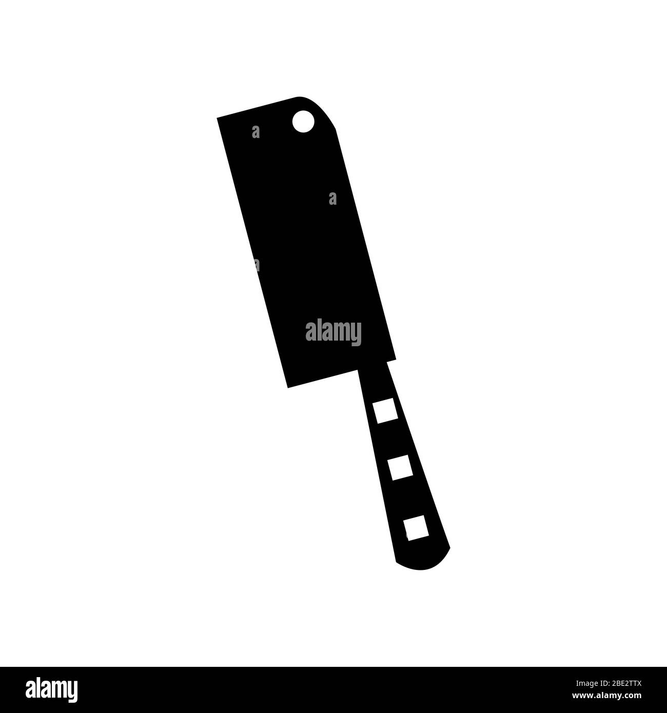 Metzgermesser, schwarz minimalistisch flach Vektor Illustration Symbol, Symbol für Metzgerei, Koch und Kochen Stock Vektor