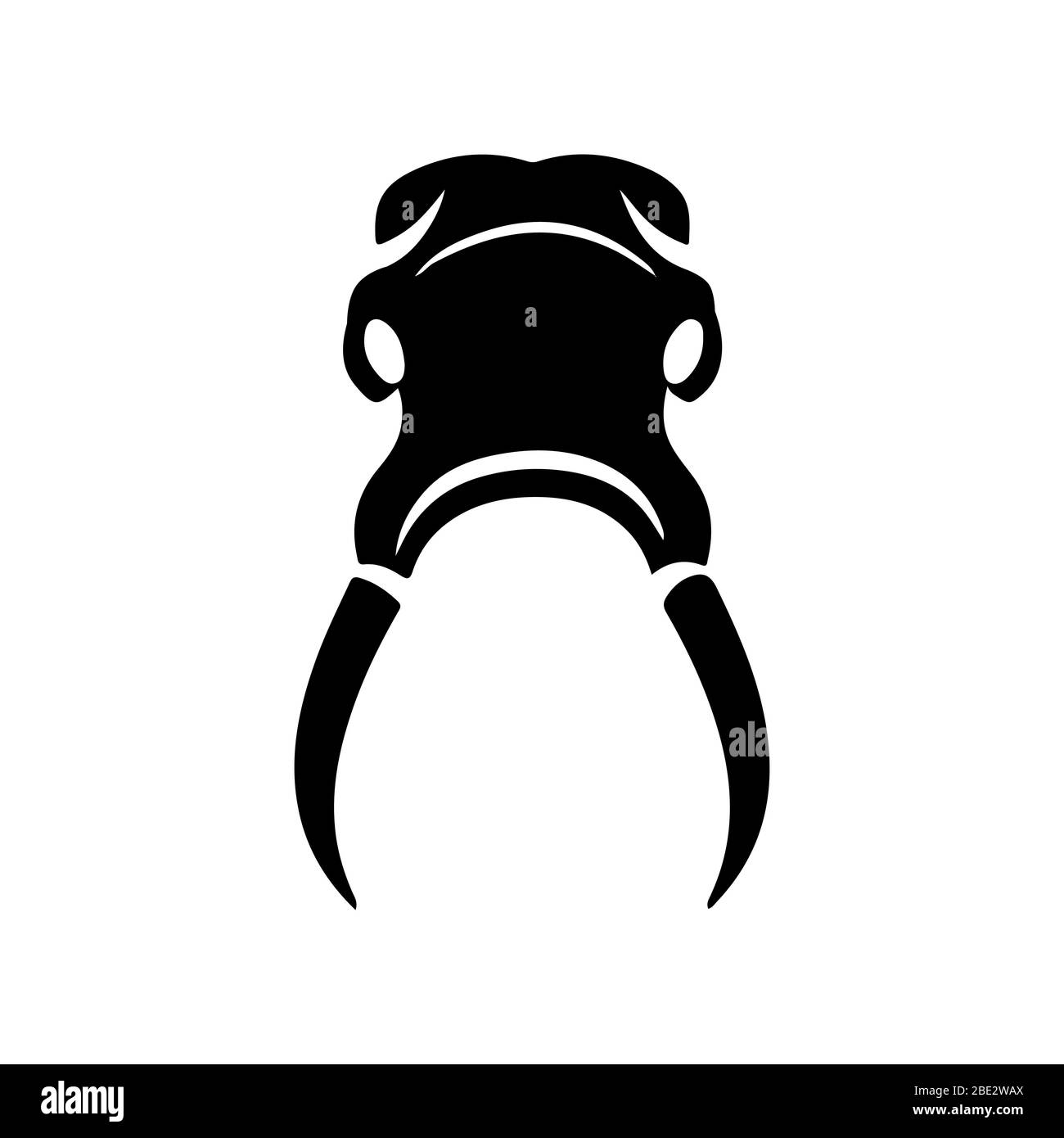 Elefant Schädel Silhouette, schwarz minimalistisch flachen Vektor Illustration Symbol, Symbol für Wildtiere, Natur, Umwelt, gefährdet und Wilderei Stock Vektor