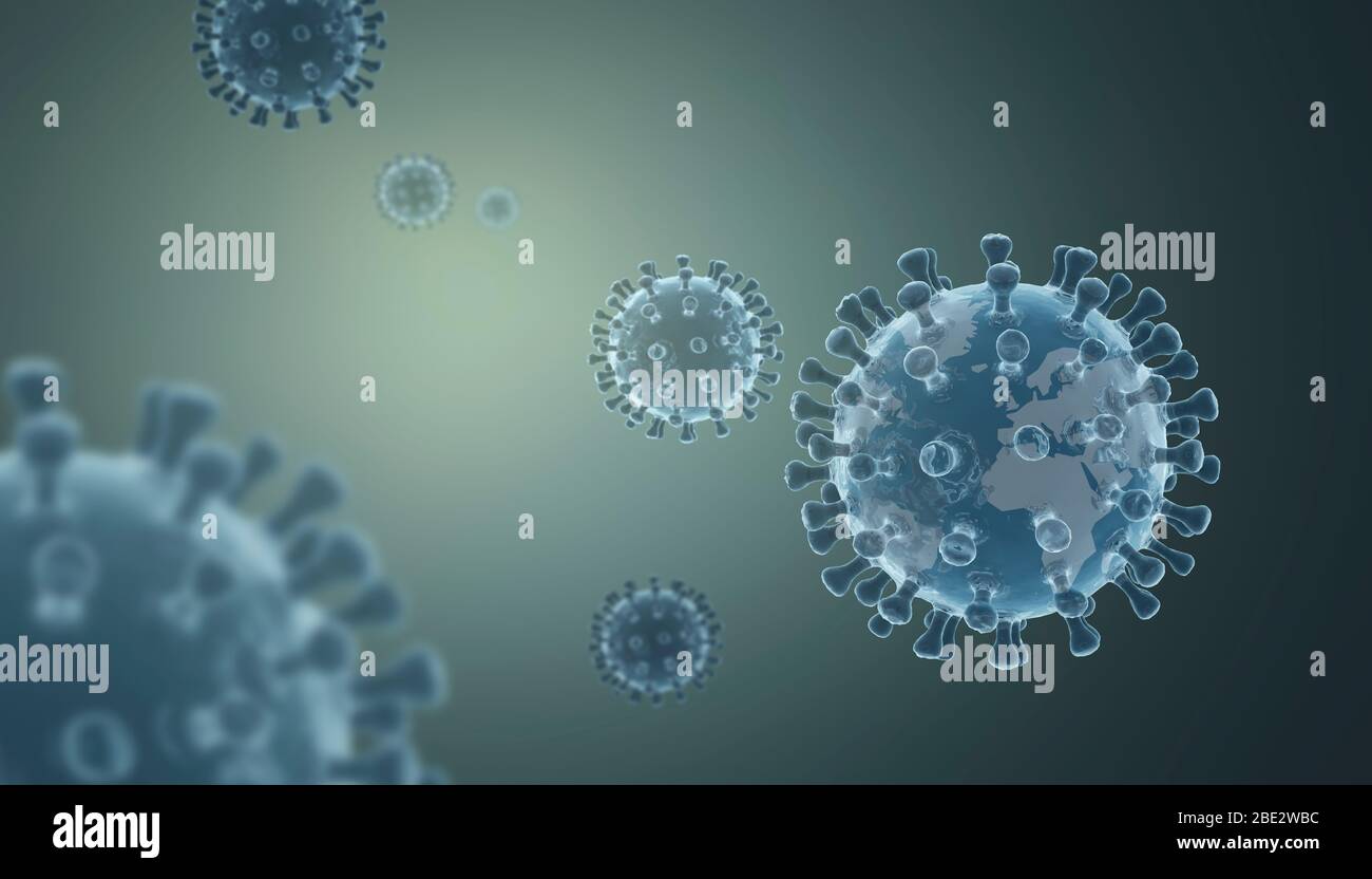 3D-Rendering des COVID-19 noval Coronavirus Stockfoto