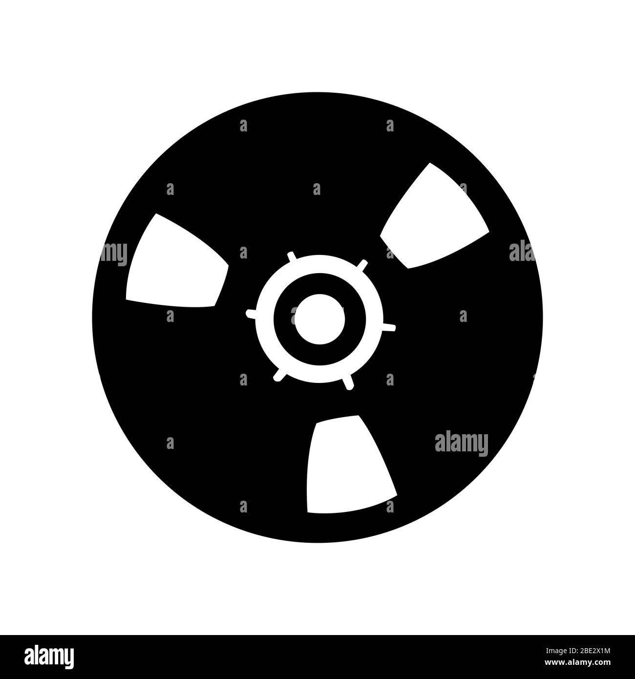 Magnetband-Rolle, Retro-Musik-Band-Speicher, schwarz minimalistischen flachen Vektor Illustration Symbol Stock Vektor