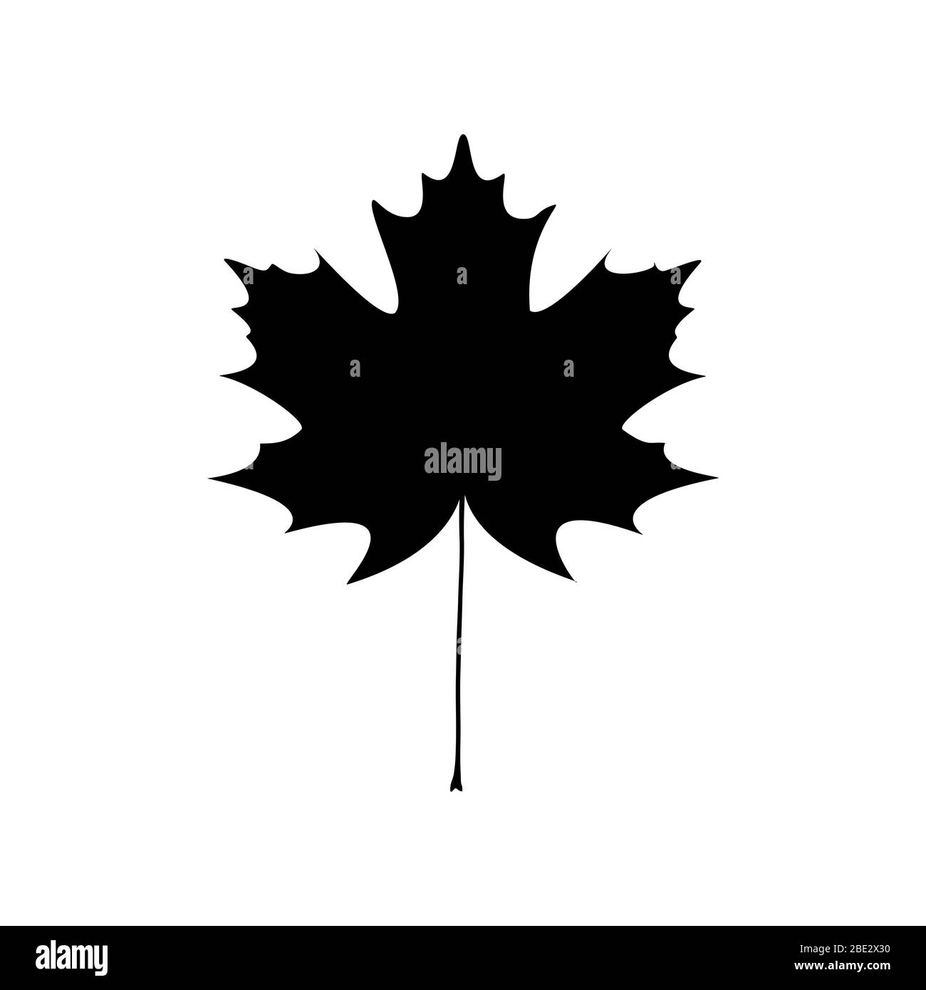 Ahornblatt, schwarz minimalistisch flach Vektor Illustration Symbol Stock Vektor