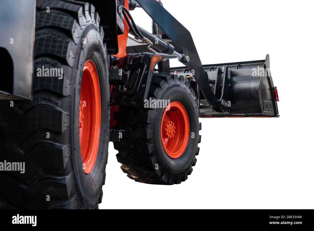 Baulader isoliert auf weißem Hintergrund Stockfoto