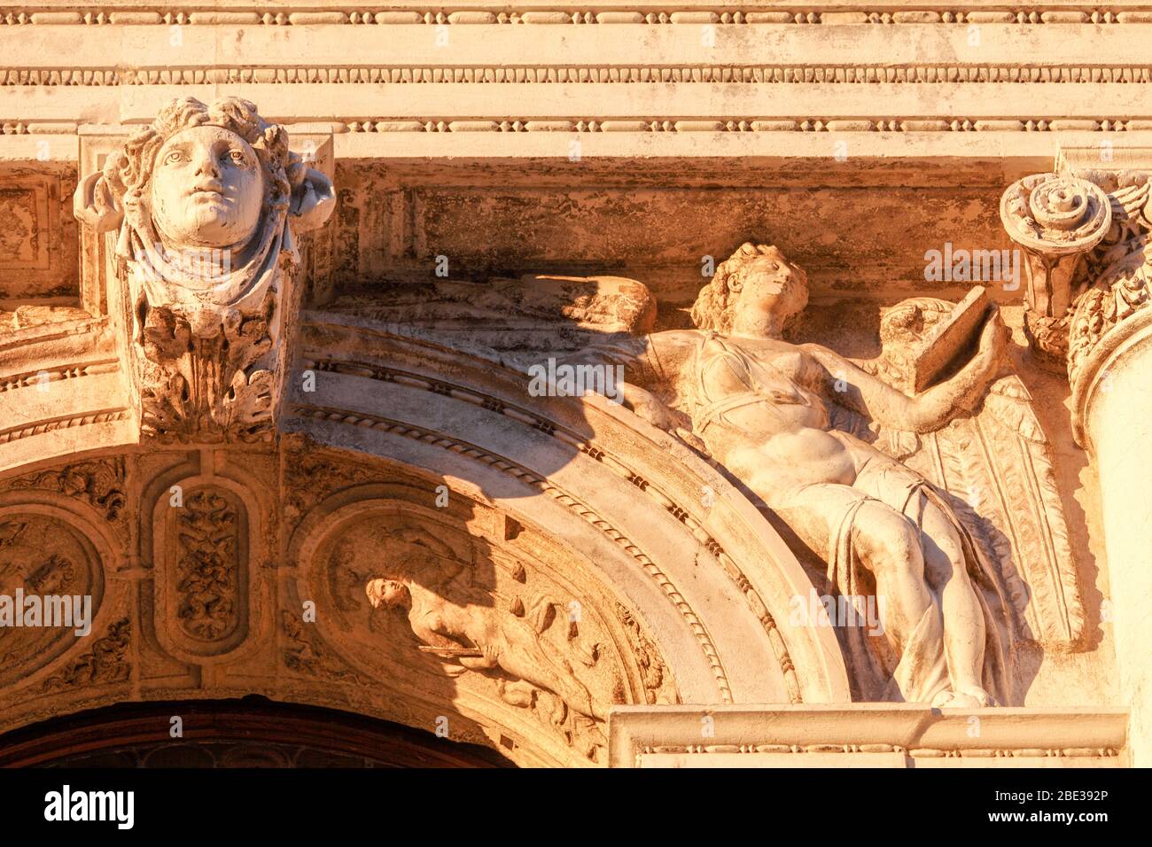 I-Venedig: Piazzetta San Marco: Fassade der Bibliotheca National Marciana, (Nationale Markusbibliothek, Bibliothek von San Marco, Libreria Marciana, B Stockfoto