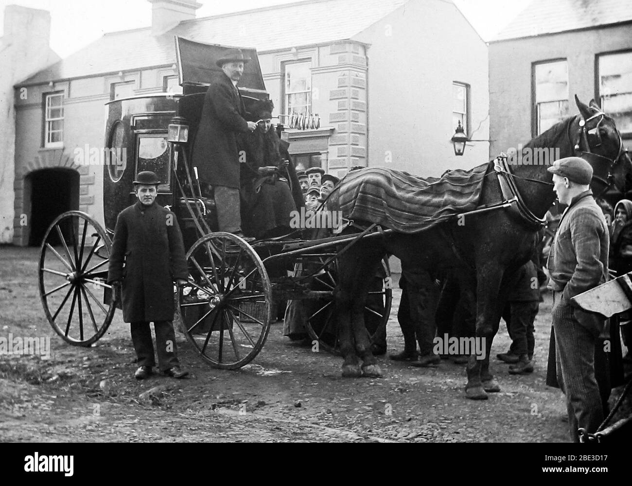 Reisen Zahnarzt, Mai Messe, Ballyclare, Irland im Jahr 1883 Stockfoto