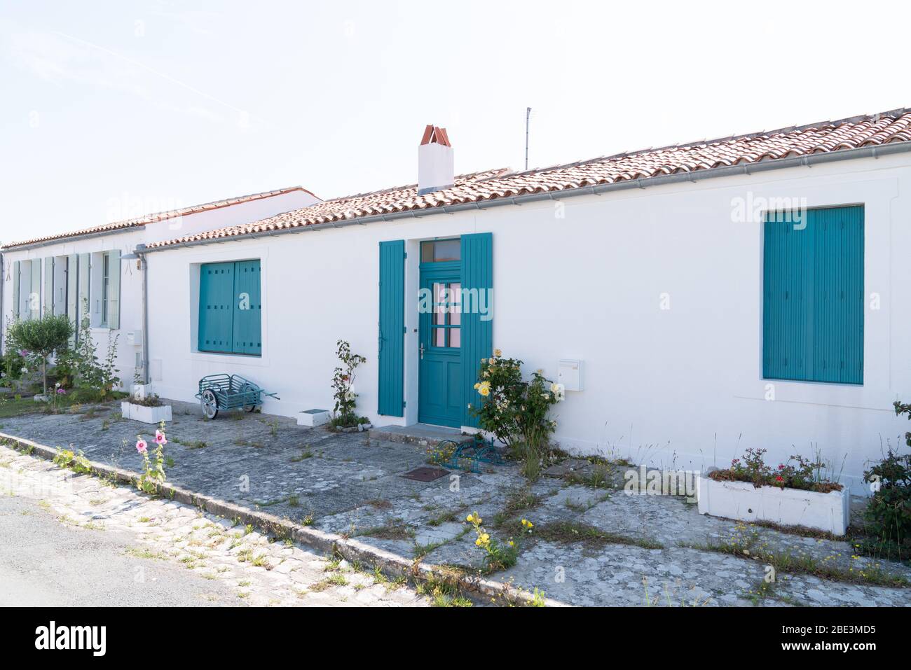 Typische Häuser der Insel Ile d'Aix Frankreich Stockfoto