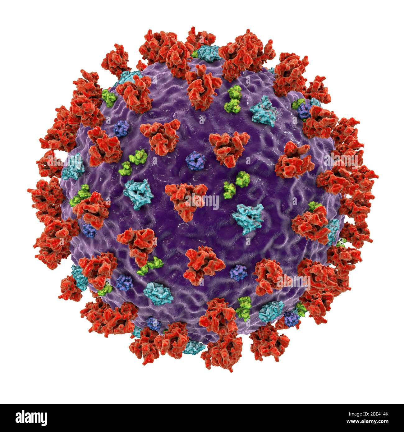 Covid-19-Coronavirus-Partikel, Abbildung Stockfoto