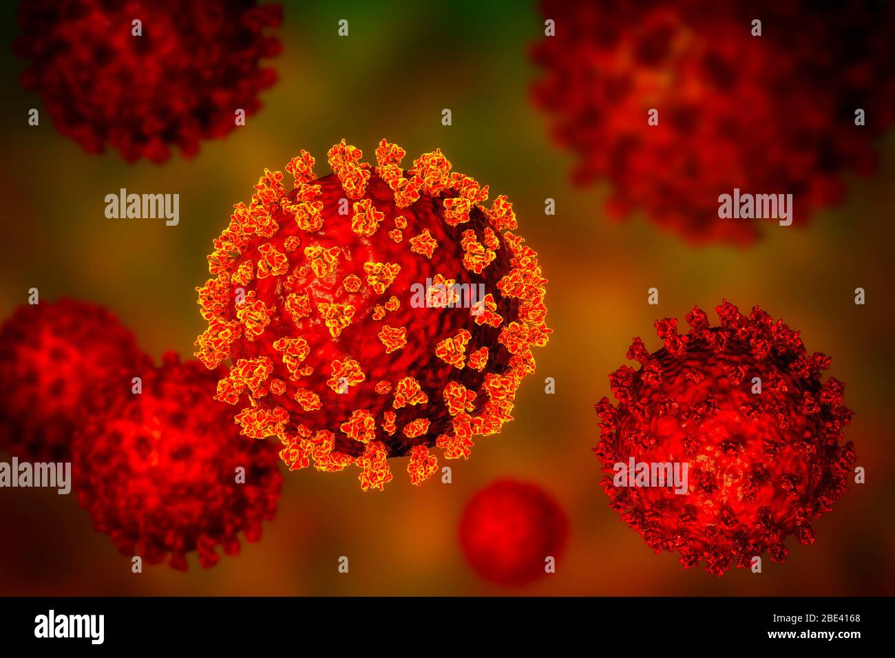 Covid-19-Coronavirus-Partikel, Abbildung Stockfoto