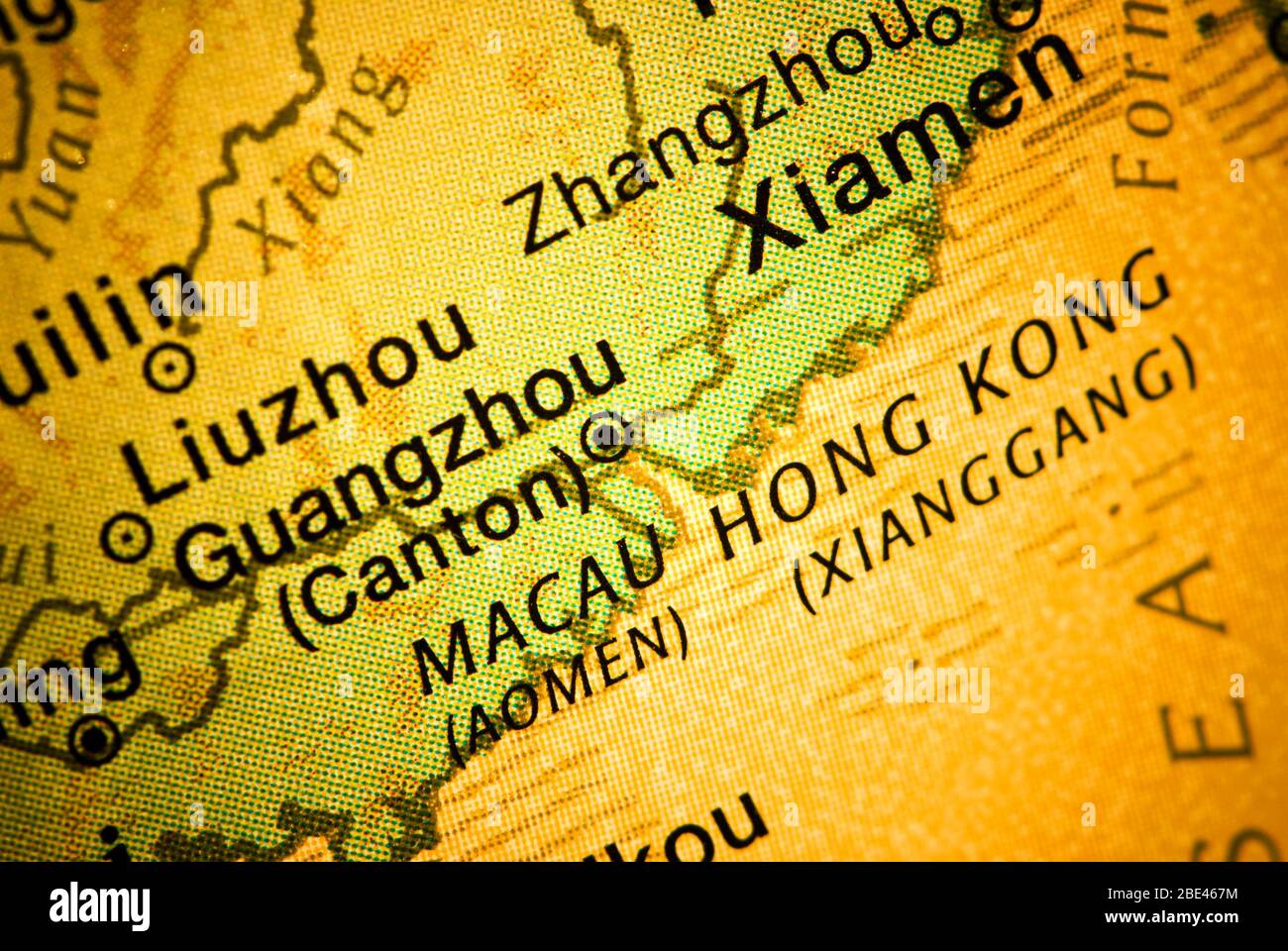 hongkong und macau / ein Land mit zwei Systemen / xianggang und aomen Stockfoto