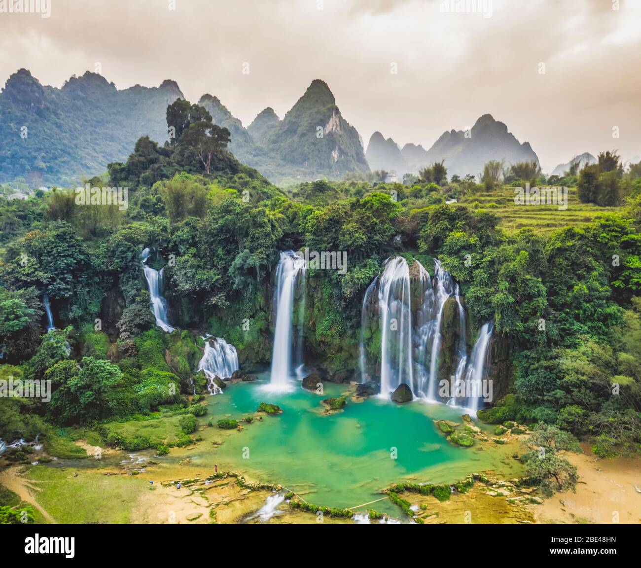 Ban Gioc Wasserfall, Ban Gioc-Detian Fälle; Vietnam Stockfoto