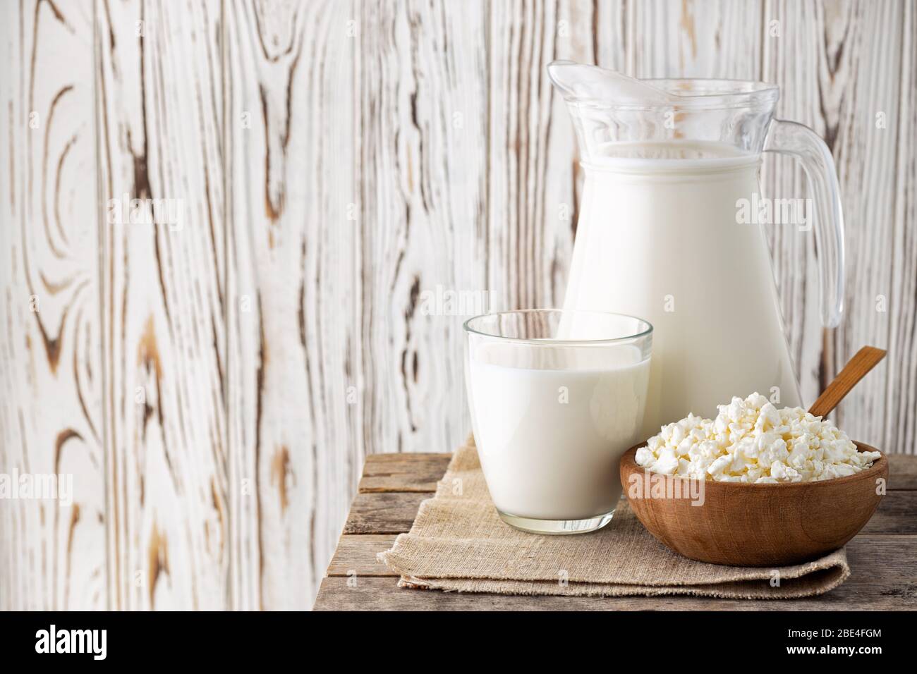 Milch und Quark Stockfoto