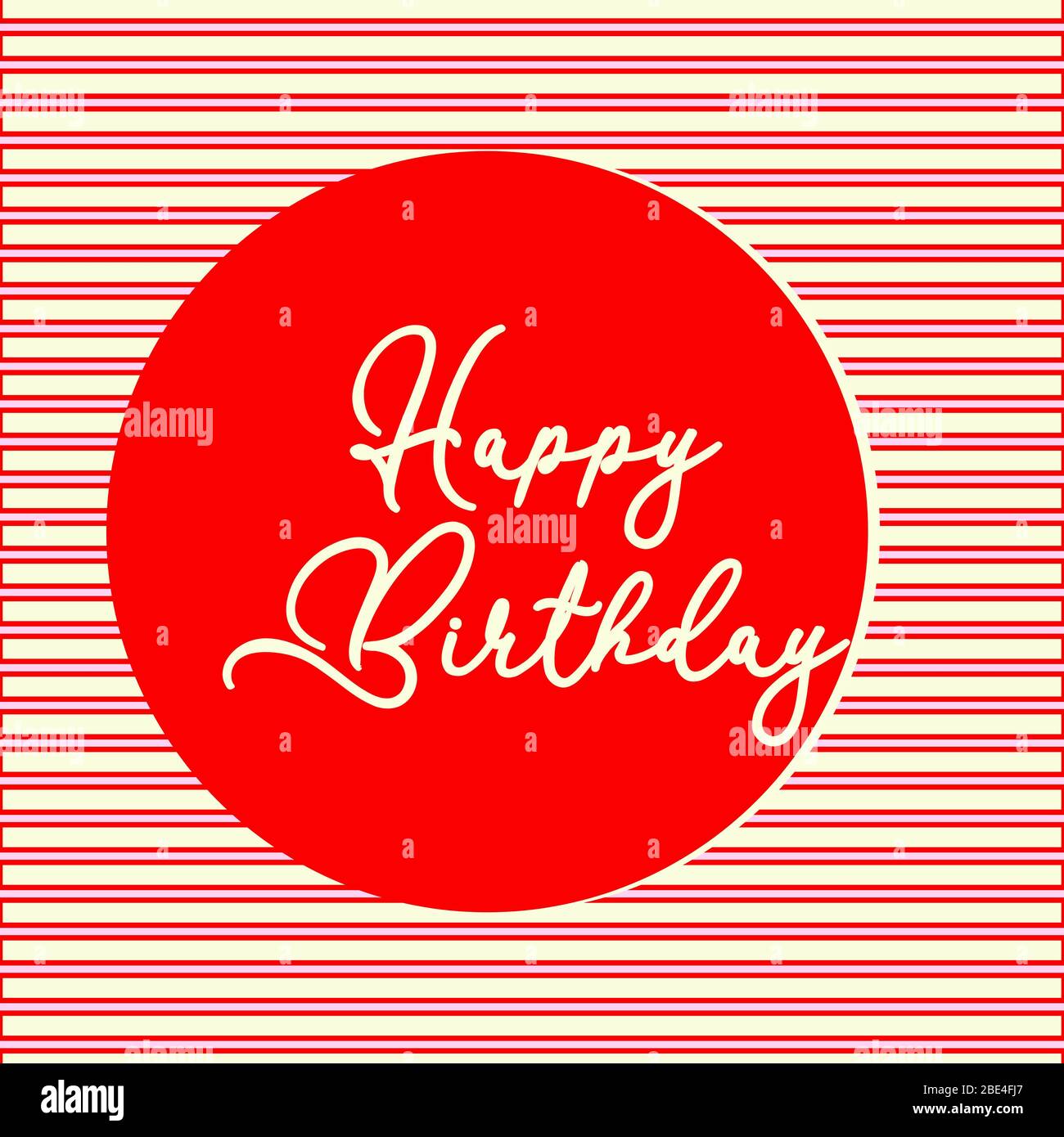 Einfaches Happy Birthday Design mit Linien in der Rückseite in hellen Farben für die Verwendung als Druckmaterial oder Vorlage oder Rahmen oder Web-Hintergrund und Textur etc. Stockfoto