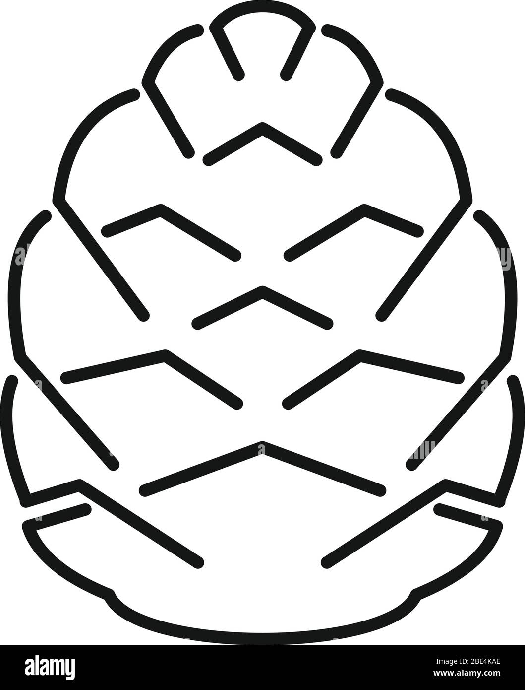 Symbol aus Kiefernzapfen aus Kunststoff. Umriss Kunststoff Kiefer Konus Vektor-Symbol für Web-Design isoliert auf weißem Hintergrund Stock Vektor