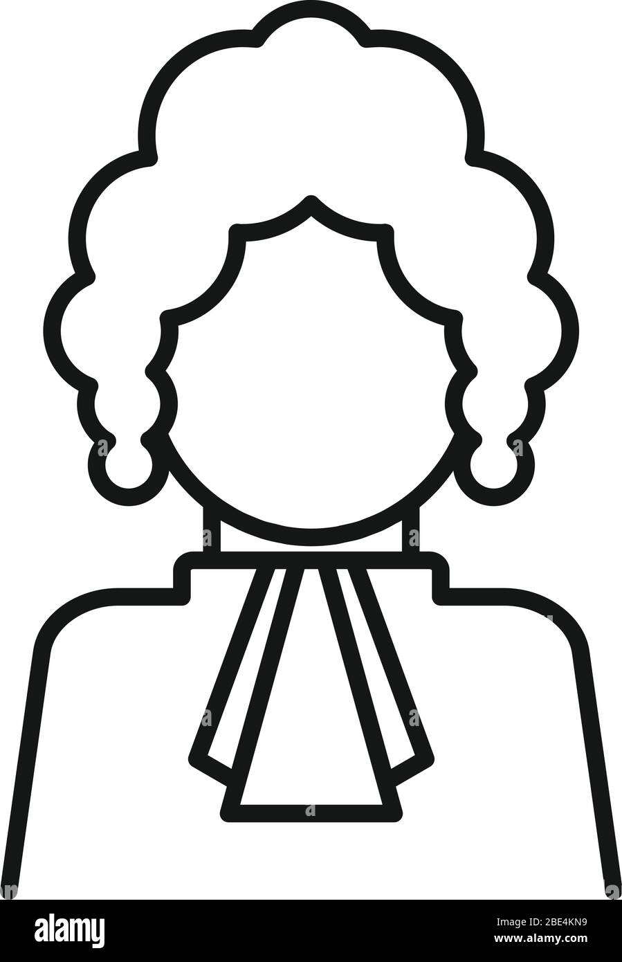 Symbol für Person beurteilen. Outline Richter Person Vektor-Symbol für Web-Design isoliert auf weißem Hintergrund Stock Vektor