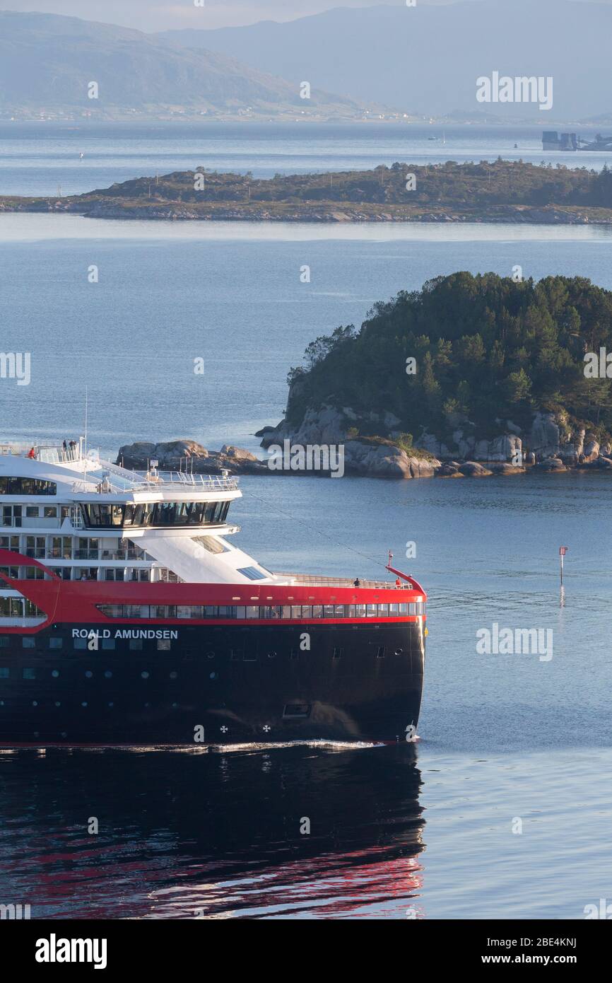 Erstgespräch von Roald Amundsen in Florø. Stockfoto