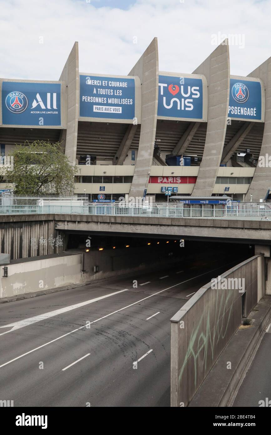 CORONAVIRUS: PARC DES PRINCES Stockfoto