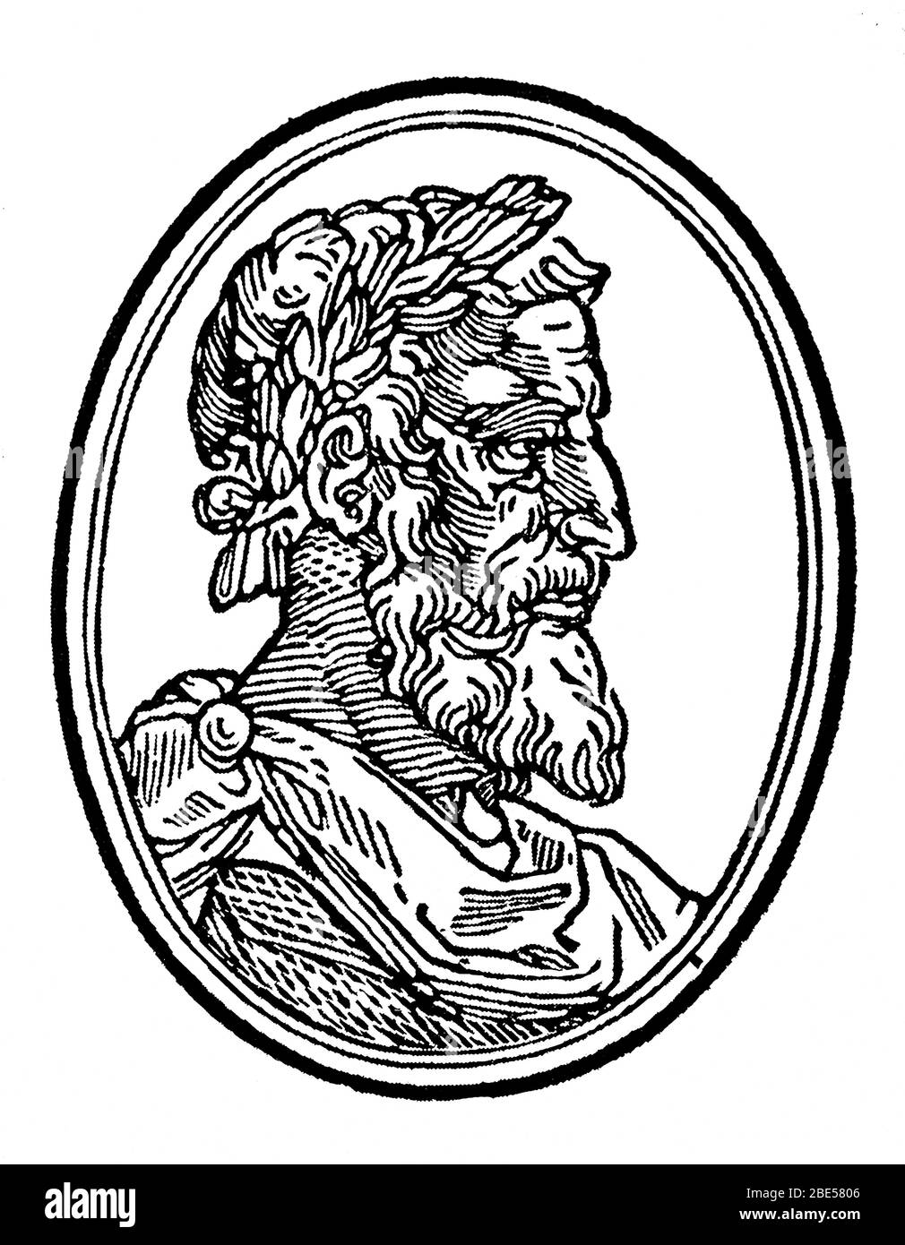 Ausias März (1397-1459). Mittelalterlicher valencianischer Dichter. Goldenes Jahrhundert der katalanischen Literatur. Hochformat. Stockfoto