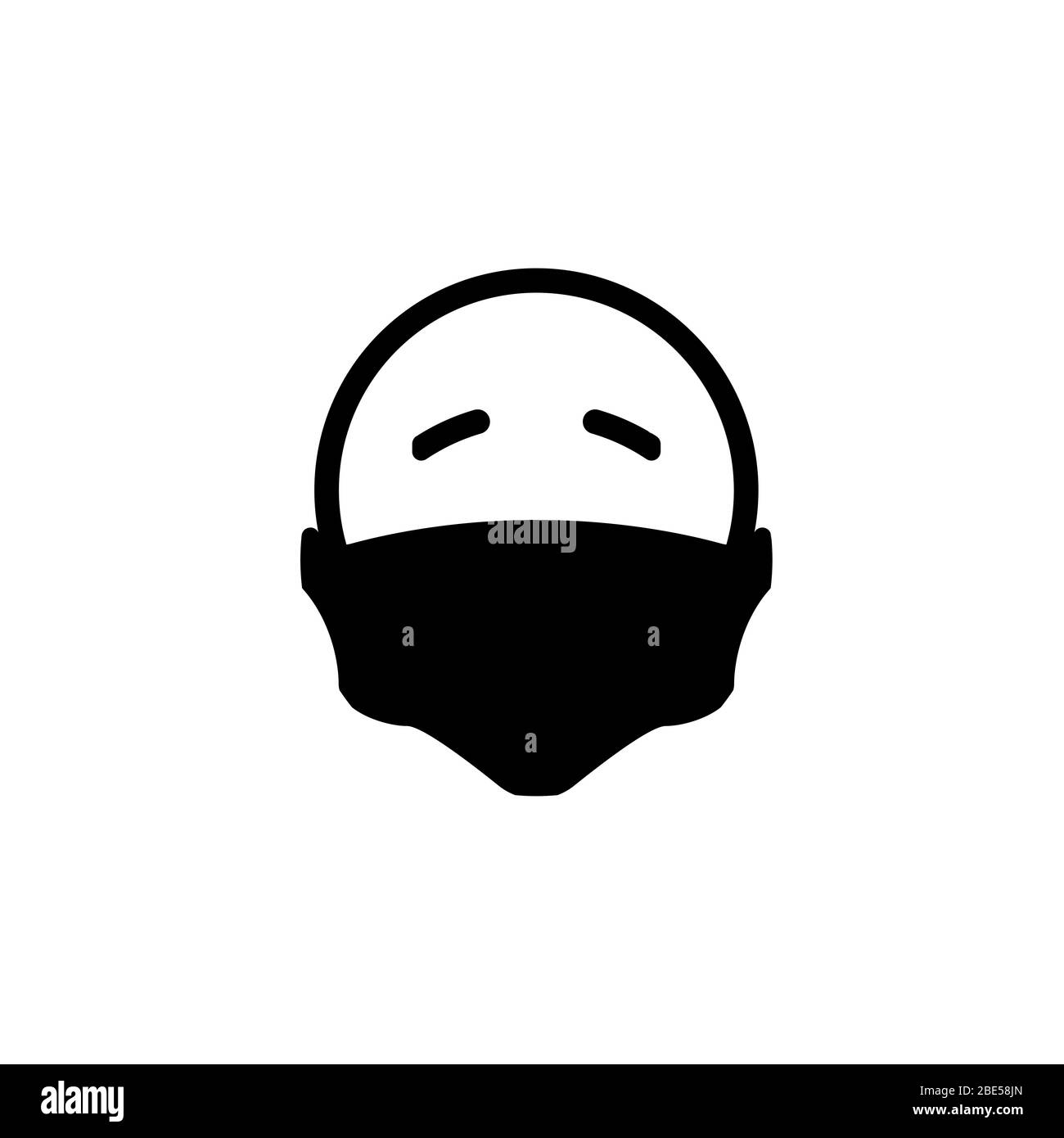 corona Patient mit Maske Symbol VektorIllustration isoliert auf weißem Hintergrund Stock