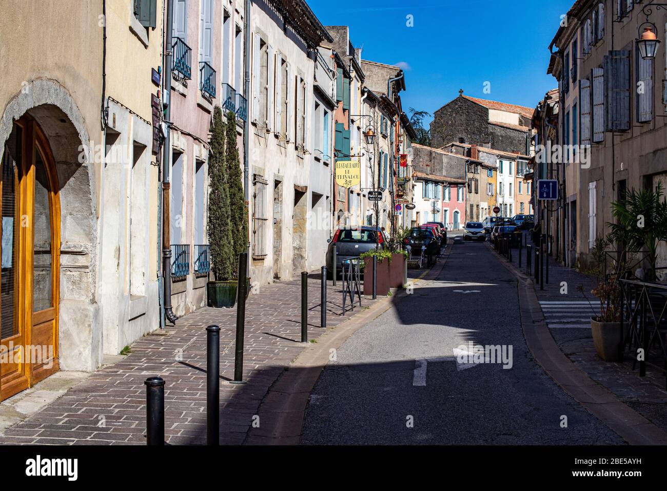 Auf dem Weg zum Cite de Carcassonne, Haute Garonne, Frankreich Stockfoto