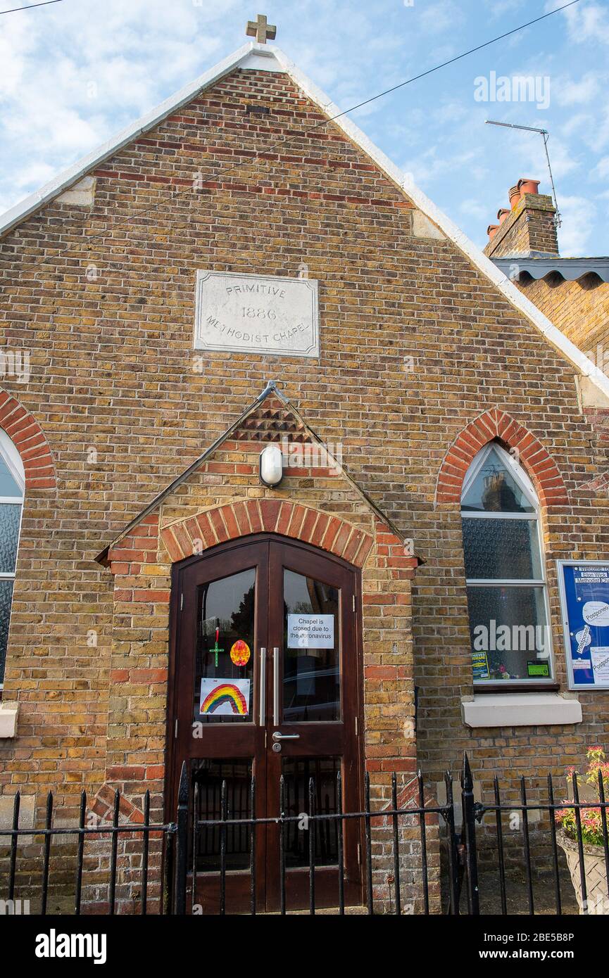 Windsor, Großbritannien. April 2020. Die Kapellen sind alle geschlossen, und es gibt keine Ostersonntagsdienste, die auf Regierungsempfehlungen für den Aufenthalt zu Hause aufgrund der Coronavirus-Pandemie folgen. Kredit: Maureen McLean/Alamy Live News Stockfoto