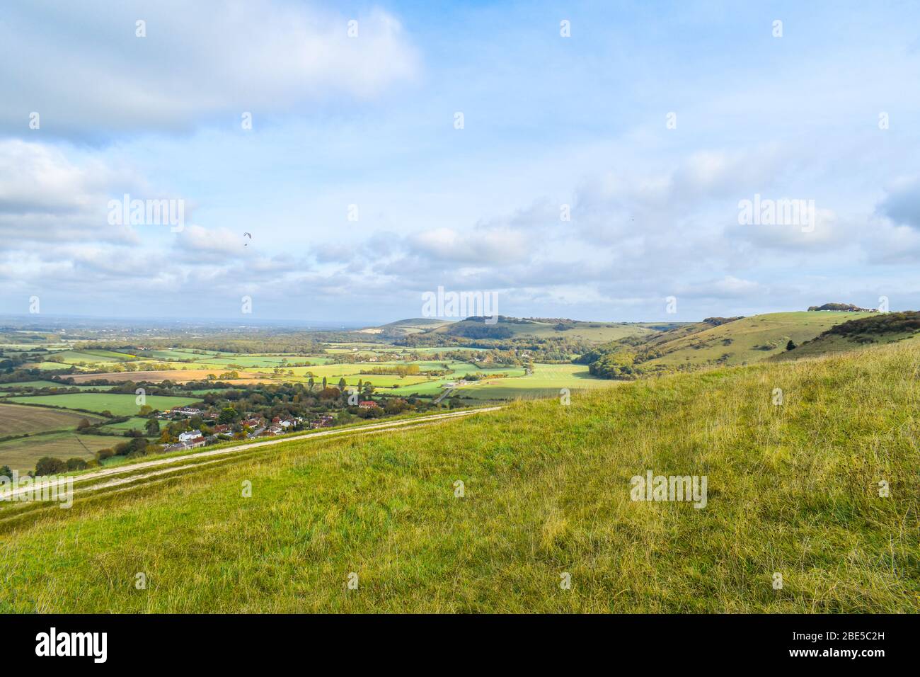 Devils Dyke und South Downs Countryside in der Nähe von Brighton, Sussex, Großbritannien Stockfoto