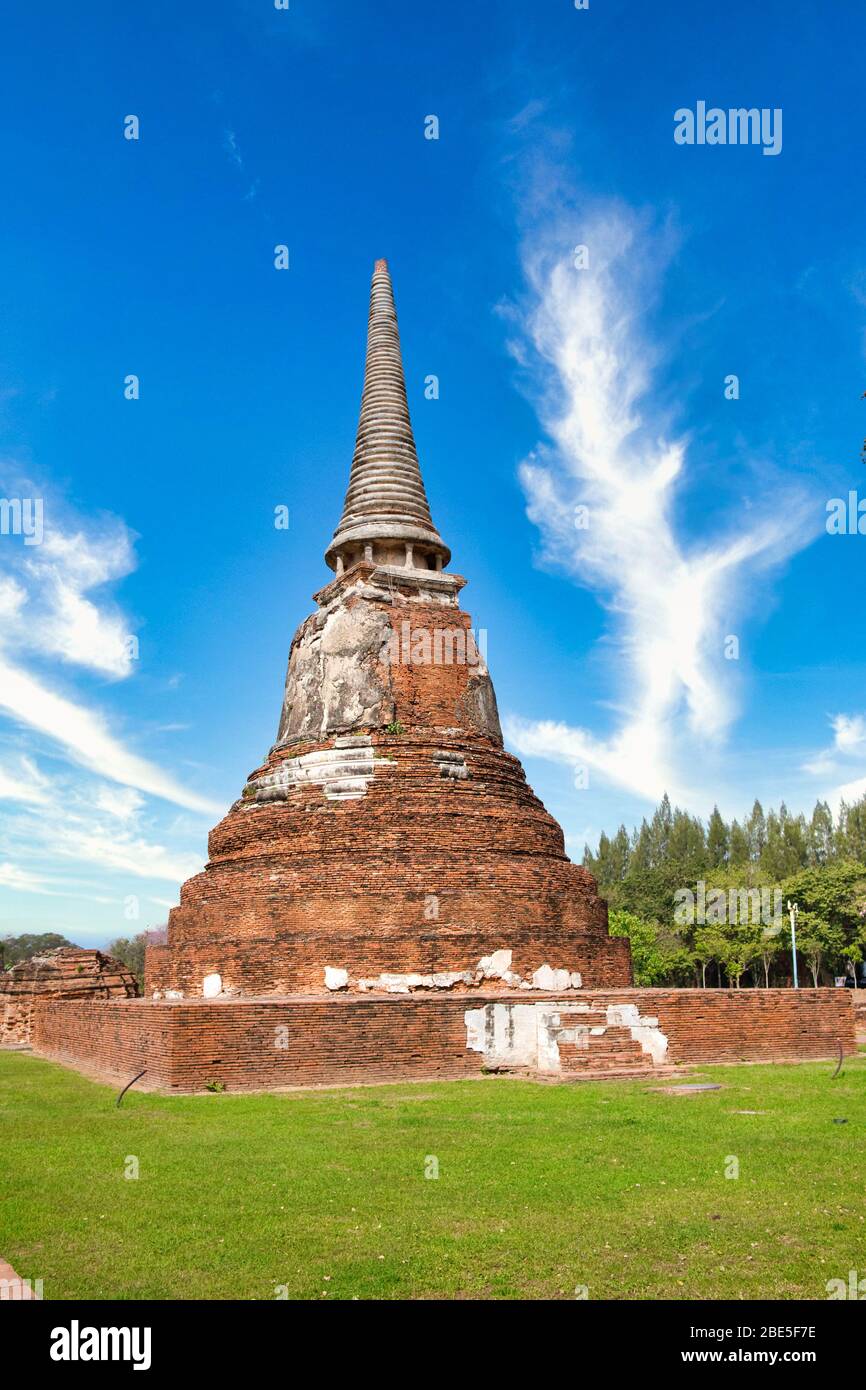 Pagode am Wat Chaiwatthanaram Tempel, einer der berühmten Tempel in Ayutthaya Provinz Thailand. UNESCO-Welterbe. Tempel in Ayutthaya Historical P Stockfoto