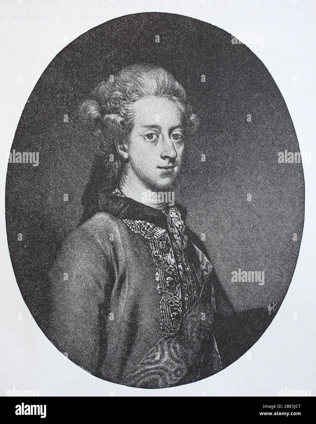 Christian VII., 29. Januar 1749 - 13. März 1808, war von 1766 bis 1808 König von Dänemark und Norwegen und Herzog von Schleswig und Holstein / Christian VII., 29. Januar 1749 - 13. März 1808, war König von Dänemark und Norwegen von 1766 bis 1808 und Herzog von Schleswig und Holstein, historisch, digital verbesserte Reproduktion eines Originals aus dem 19. Jahrhundert / digitale Reproduktion einer Originalvorlage aus dem 19. Jahrhundert Stockfoto