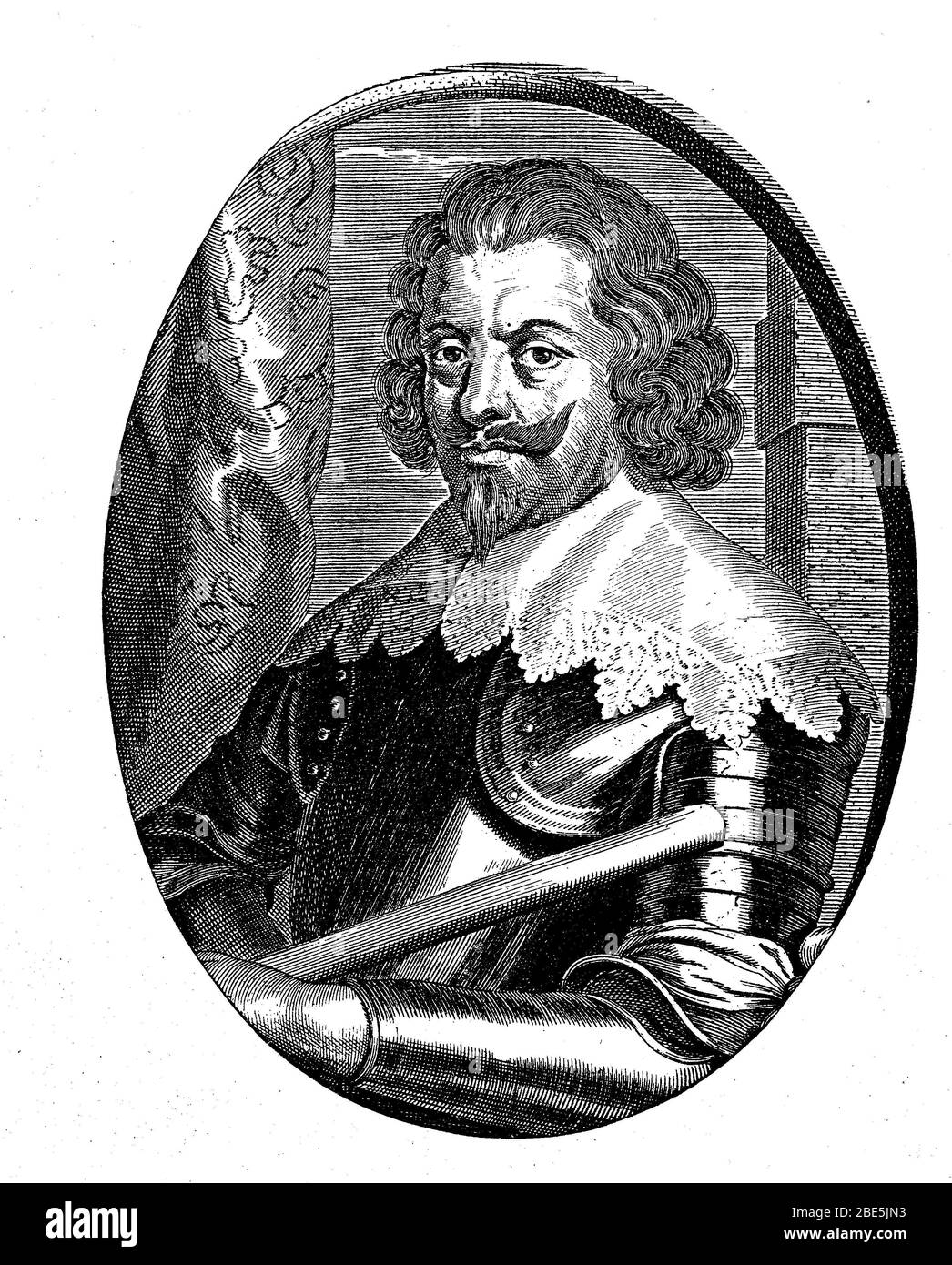 Johann Freiherr von Werth, genannt Jan von Werth und auch Jean de Werth, Jean de Weert oder Johann von Weert, 1591 - 1652, war einer der berühmtesten deutschen Reitergenerale im Dreißigjährigen Krieg / Johann Freiherr von Werth, Genannt Jan von Werth und auch Jean de Werth, Jean de Weert oder Johann von Weert, 1591 - 1652, war einer der bekanntesten deutschen Reitergeneräle im Dreißigjährigen Krieg, historisch, digital improved reproduction of an original from the 19th century / digitale Reproduktion einer Originalvorlage aus dem 19. Jahrhundert Stockfoto
