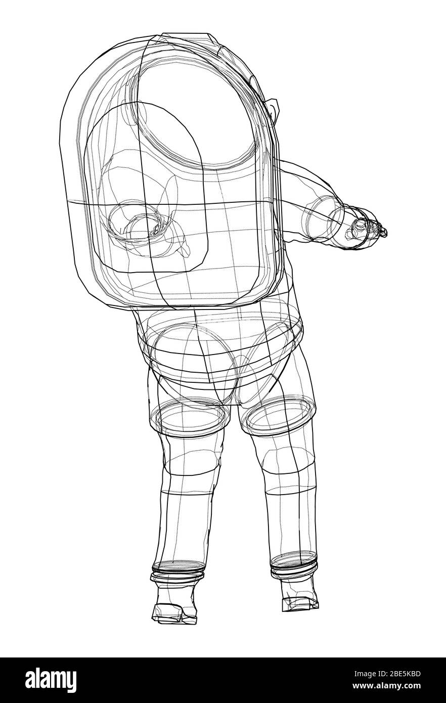 Astronaut Konzept. Vektor Rendering von 3d Stock Vektor