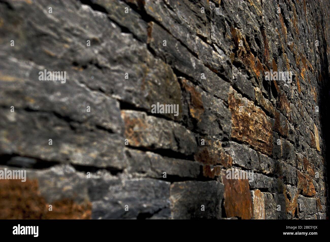 Steinmauer in Katalonien, Spanien Stockfoto