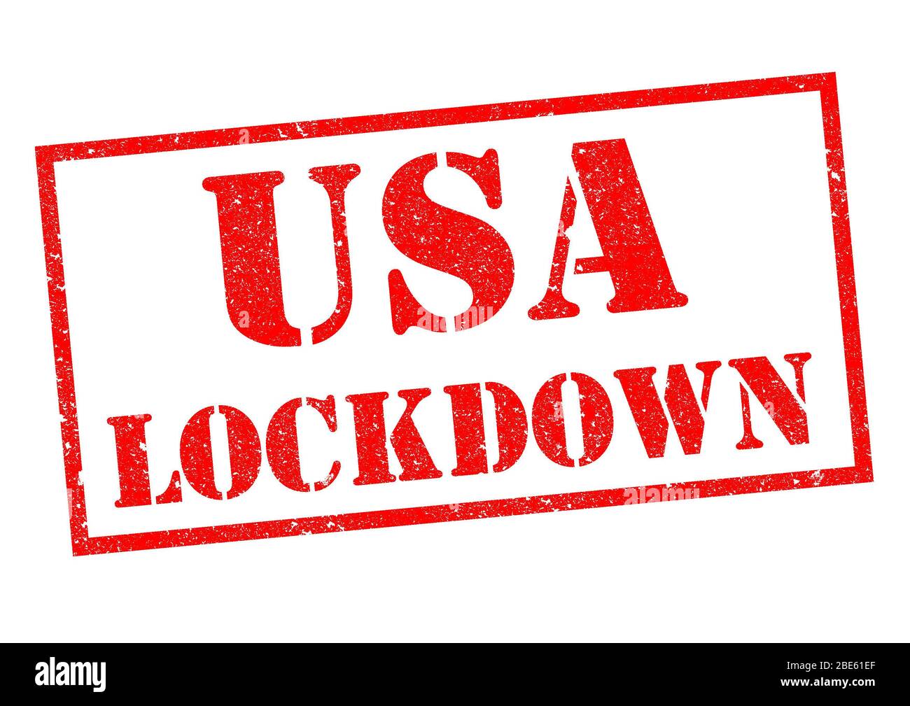 USA LOCKDOWN rot Rubber Stamp über einem weißen Hintergrund. Stockfoto