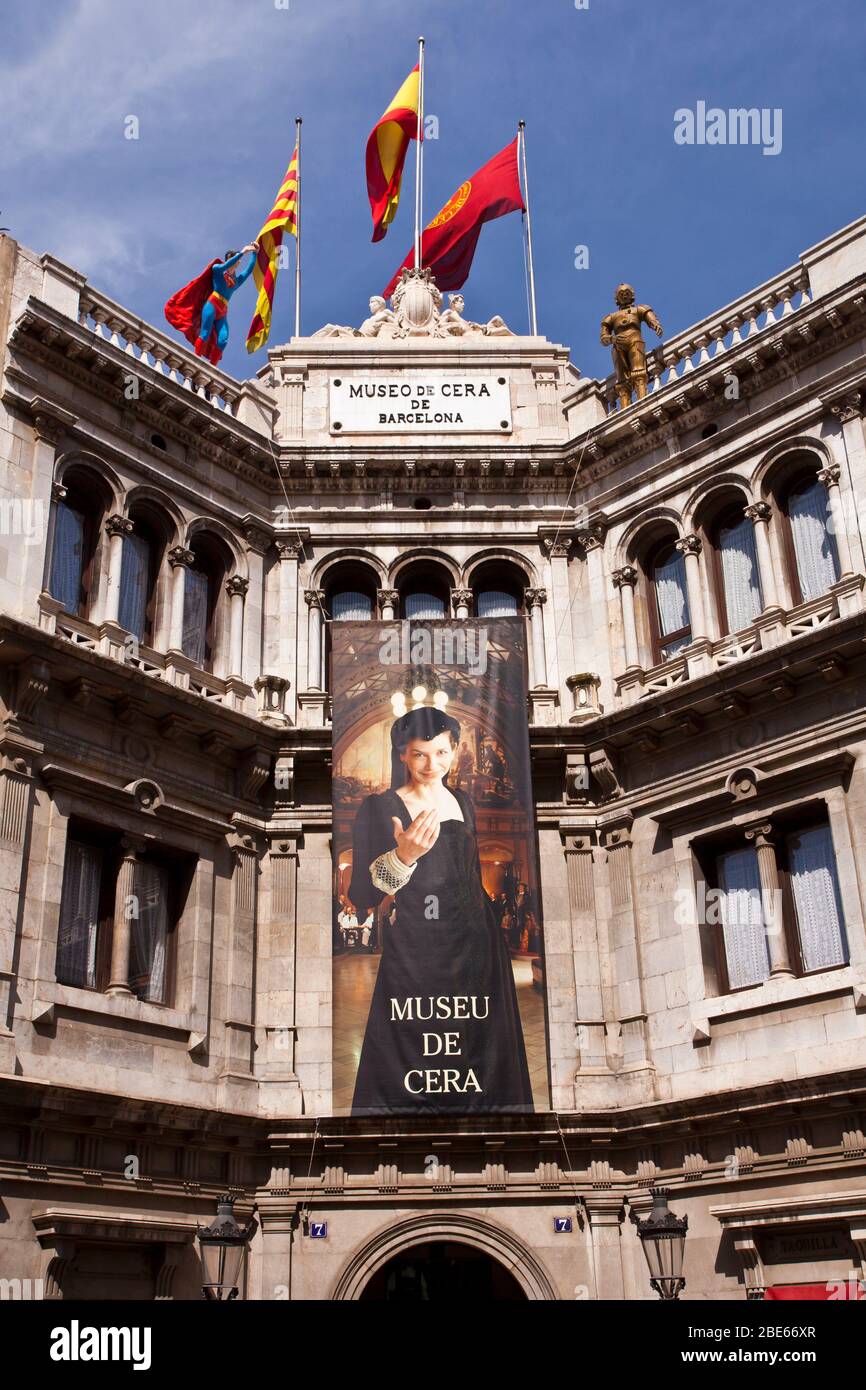 Das Museu de Cera in Barcelona, Spanien. Stockfoto