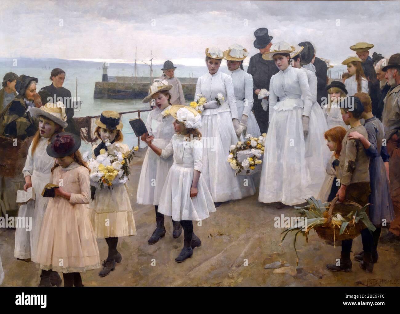 Denn so ist das Himmelreich von Frank Bramley (1857-1915), Öl auf Leinwand, 1891 Stockfoto