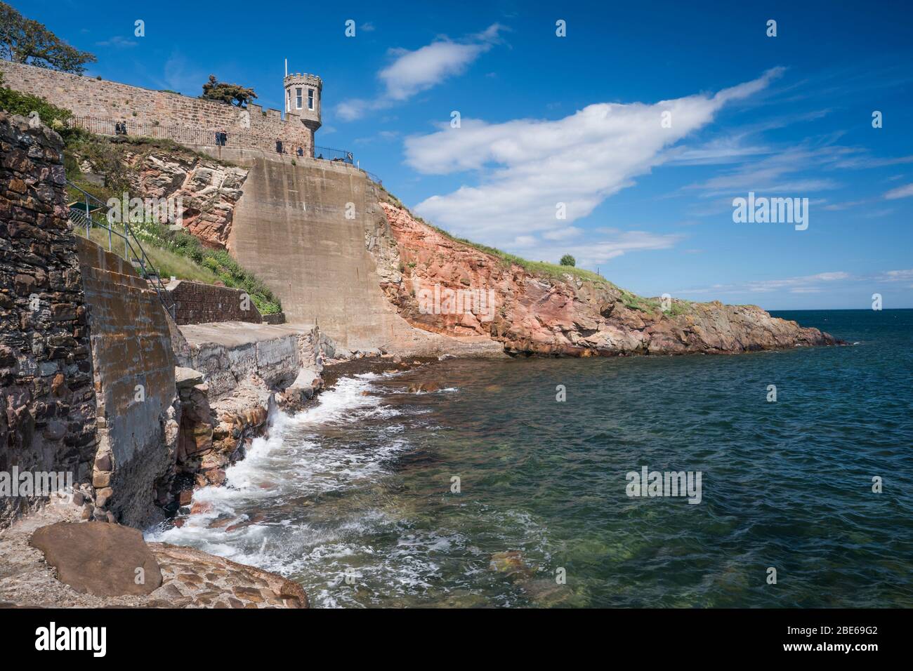 Steinturm an der Küste, Crail, Kingdom of Fife, Schottland, Europa Stockfoto
