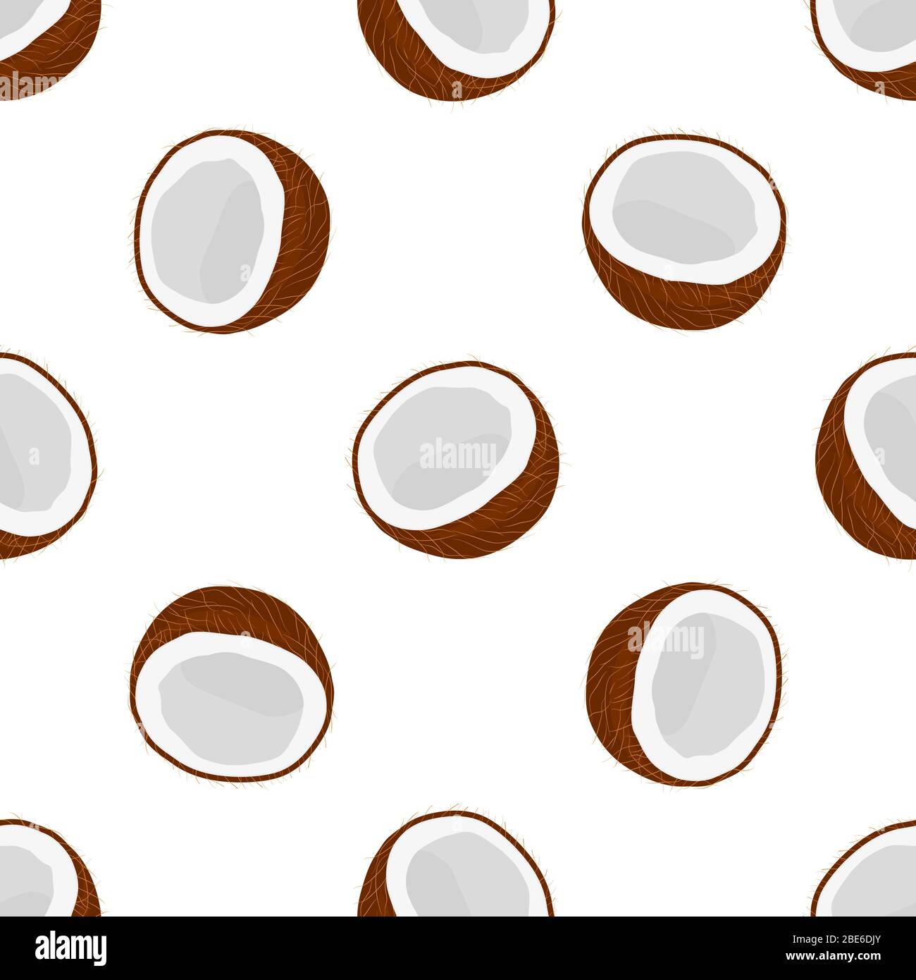Illustration zum Thema große farbige nahtlose Kokosnuss, helle Frucht Muster für Siegel. Fruchtmuster bestehend aus schönen nahtlosen wiederholen Kokosnuss. Simp Stock Vektor