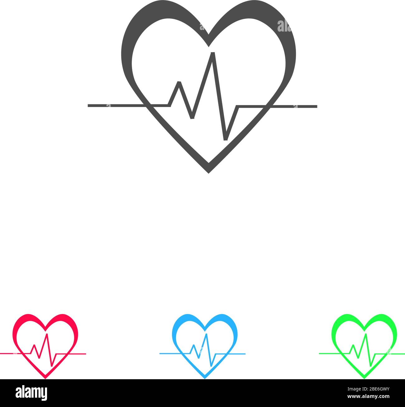 Heartbeat-Symbol flach. Farbpiktogramm auf weißem Hintergrund. Vektor-Illustration Symbol und Bonus-Symbole Stock Vektor