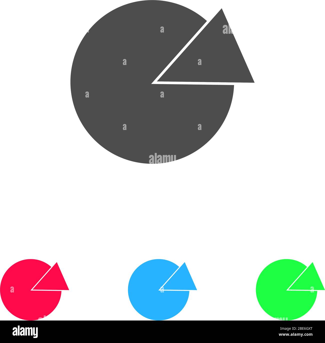 Tortendiagramm-Symbol flach. Farbpiktogramm auf weißem Hintergrund. Vektor-Illustration Symbol und Bonus-Symbole Stock Vektor
