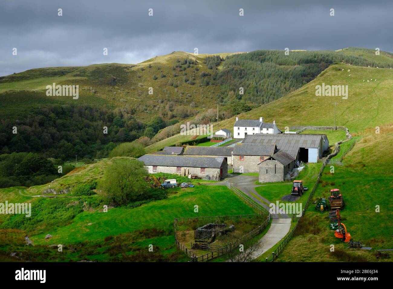 Gehöft in Upland, Mitte Wales Stockfoto
