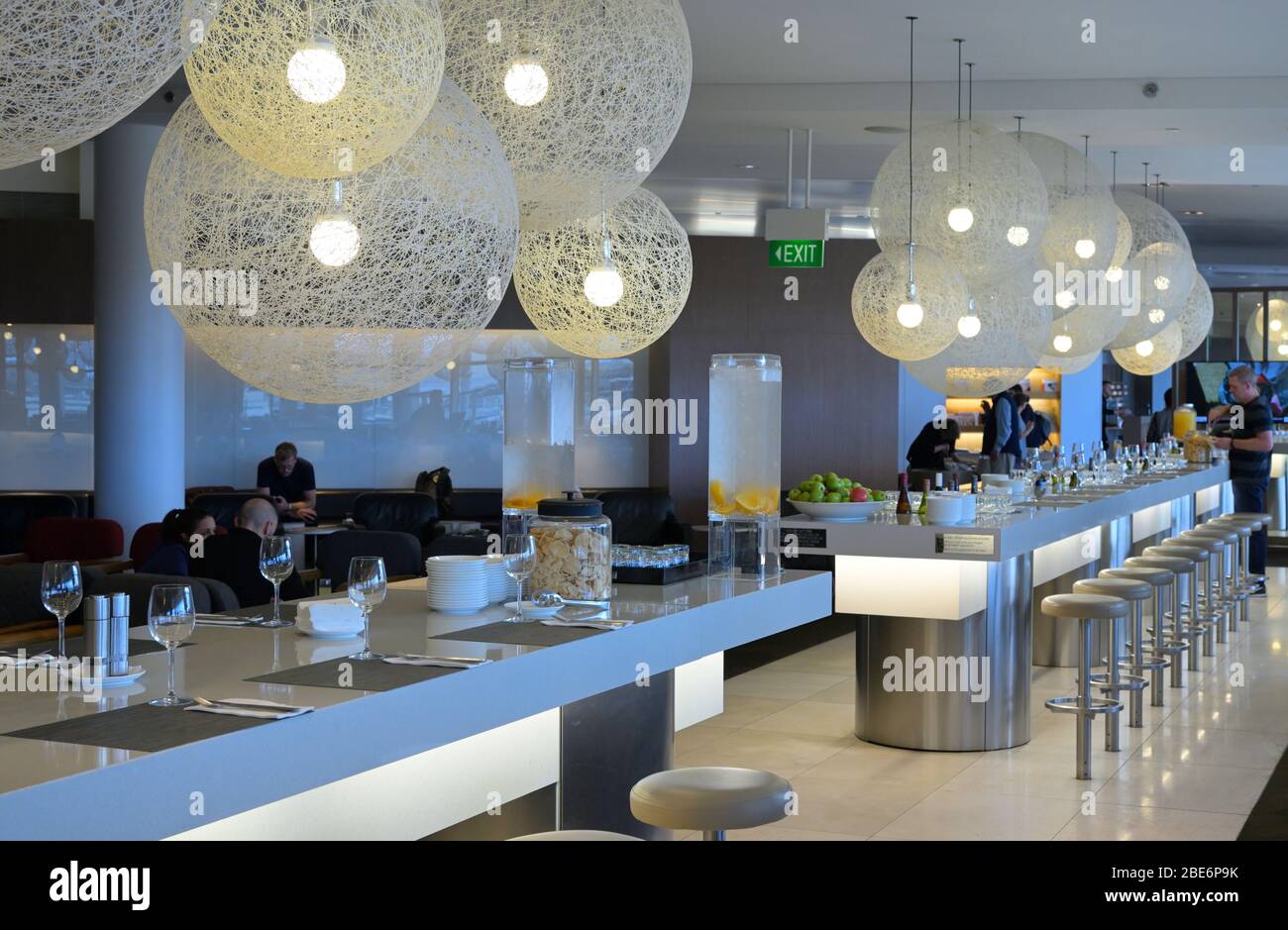 Die Qantas oneworld Business Class Lounge, Sydney (Kingsford Smith) Airport AUS Stockfoto