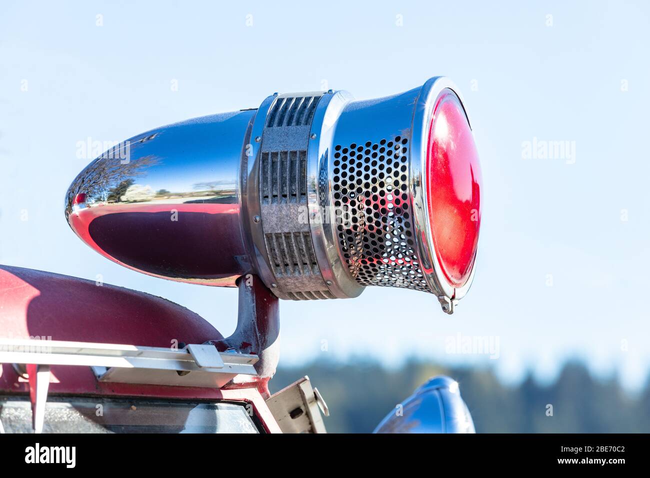 Klassisches Feuerwehrhorn und Licht Stockfoto