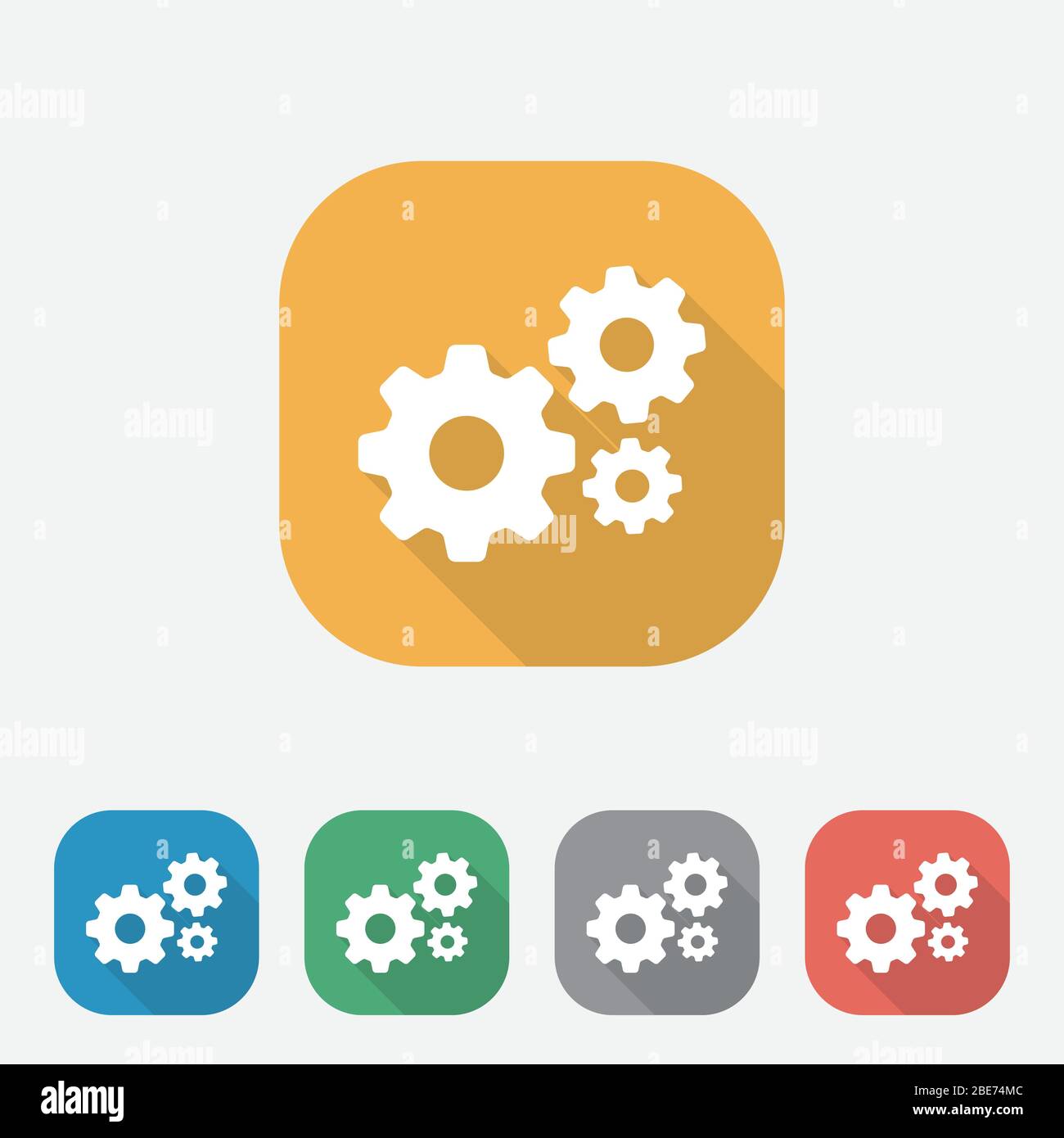 Einstellungen Gears flat Symbol für Anwendungen und Websites Stock Vektor