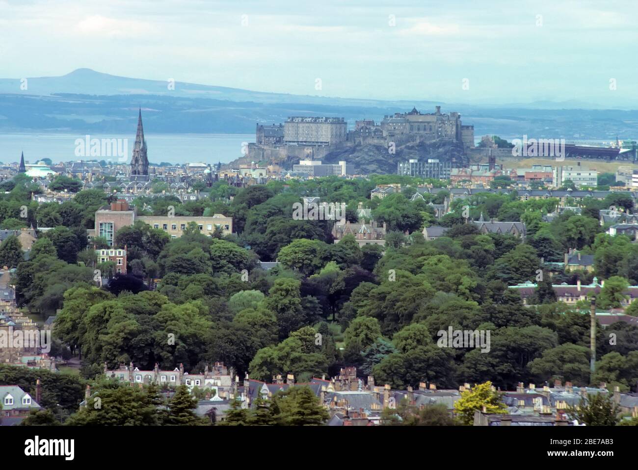 SkylineEdinburgh und The Castle, Schottland, Großbritannien Stockfoto