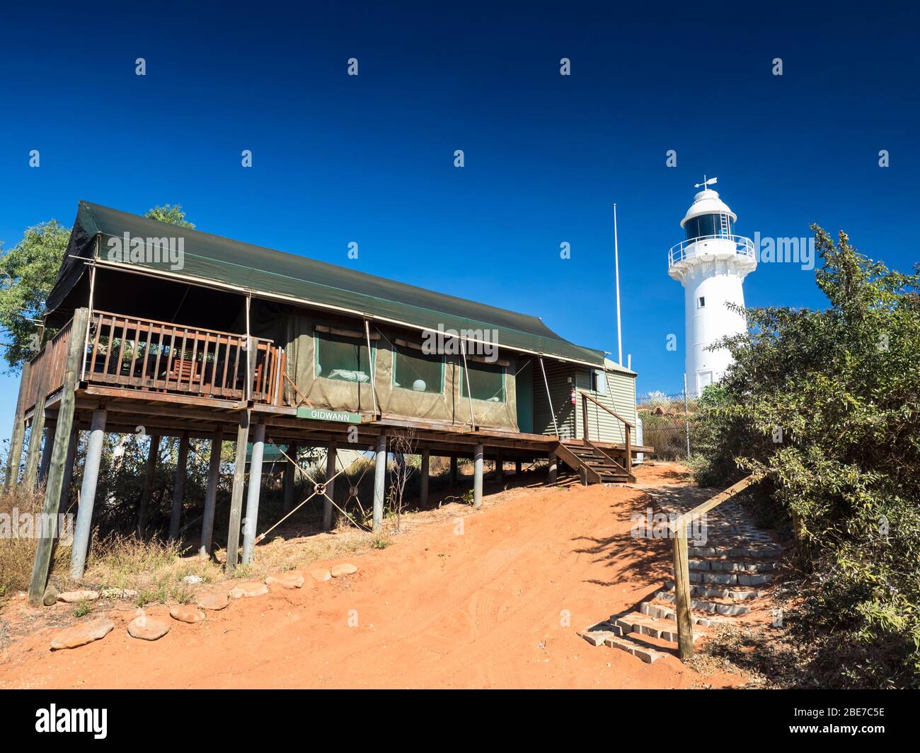 Cape Leveque Lighthouse und Kooljaman Resort Unterkunft, Dampier Peninsula, Western Australia, Australien Stockfoto