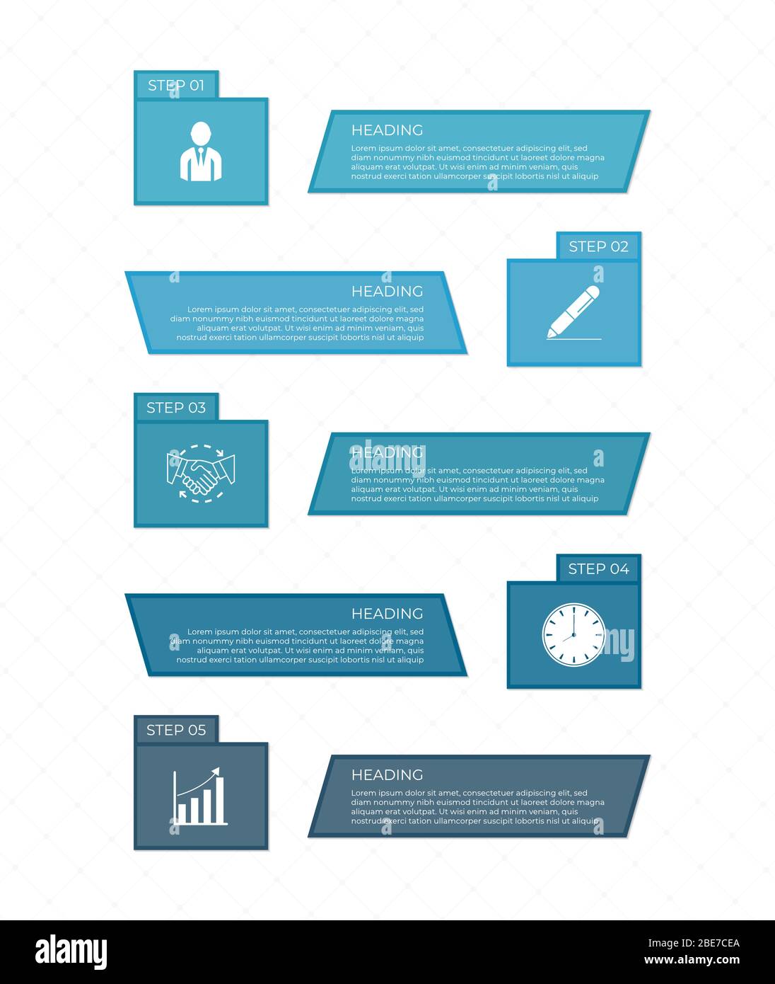 Ingredient Infografik geometrische quadratische Form modernes Design für Business-Plan. vektor-Illustration. Stock Vektor